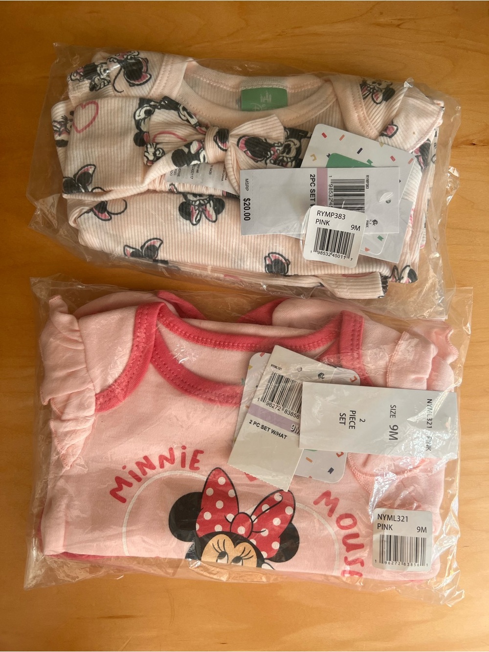 NWT Minnie Mouse 9 month old outfits. 2 separate sets.